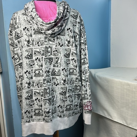 Disney Parks Retro Comic Book Graphic Print Full Zip Hoodie Sz 3X - Picture 3 of 8